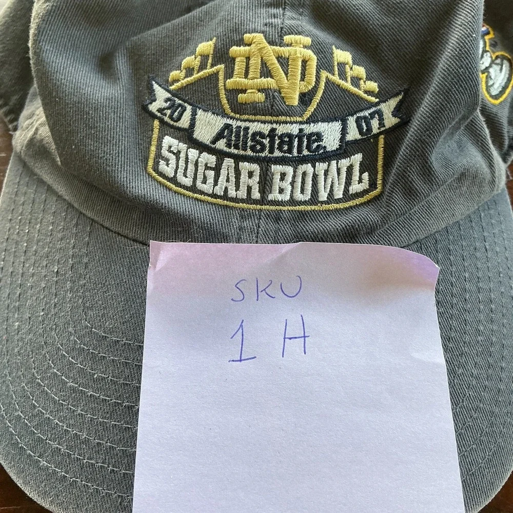 VTG‎ Notre Dame Allstate Sugar Bowl Hat Gray NCAA Fighting Irish Adjustable Cap